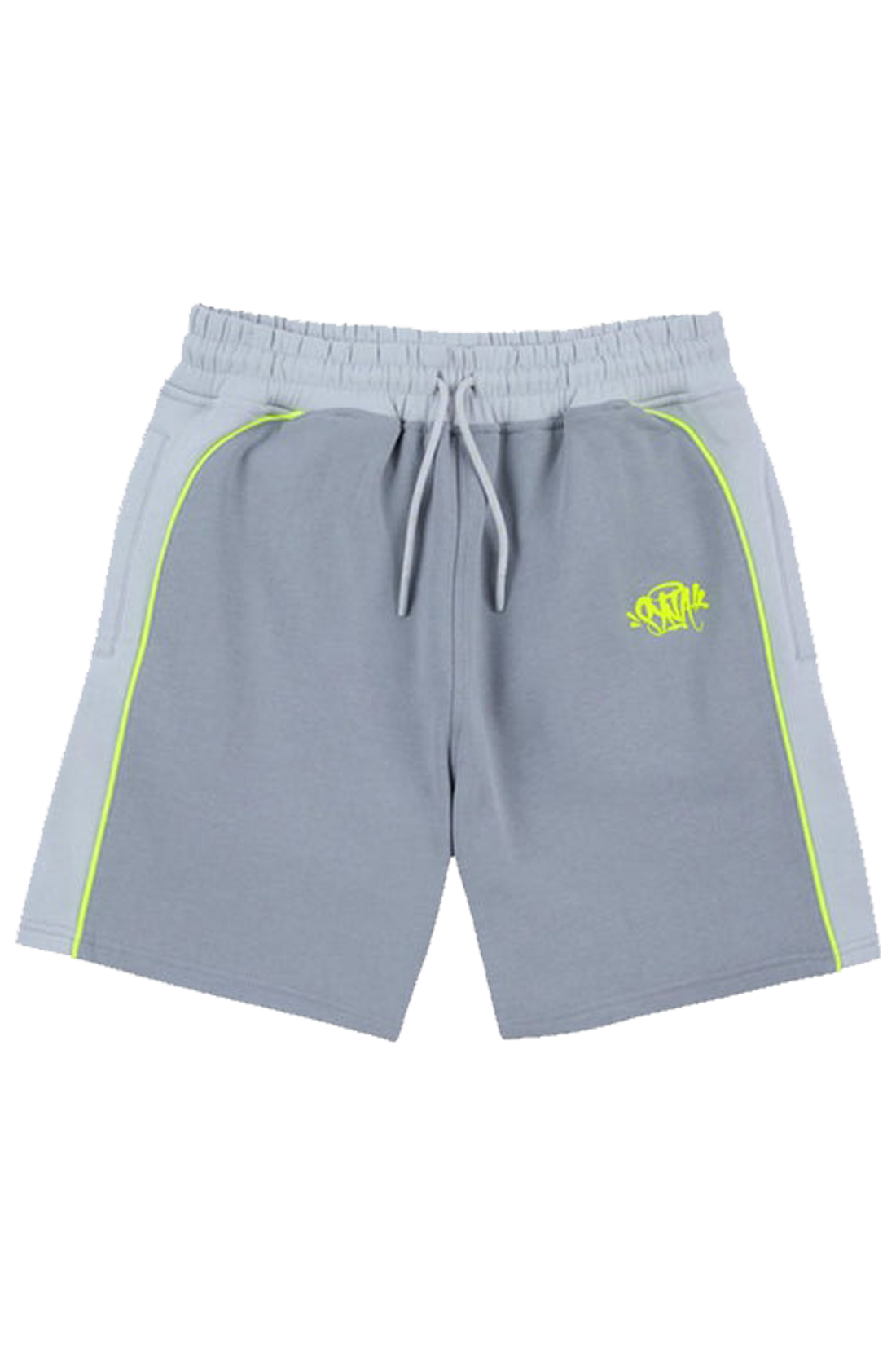 Syna-World-Pipe-shorts-Grey-volt-green Syna world shorts