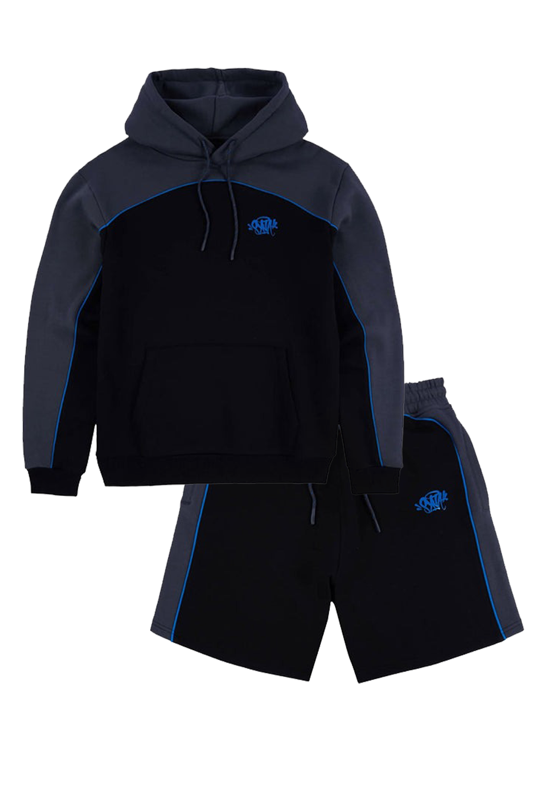 Syna-World-Team-Pipe-hoode-shorts-set-black-cobalt-blue Syna world shorts et