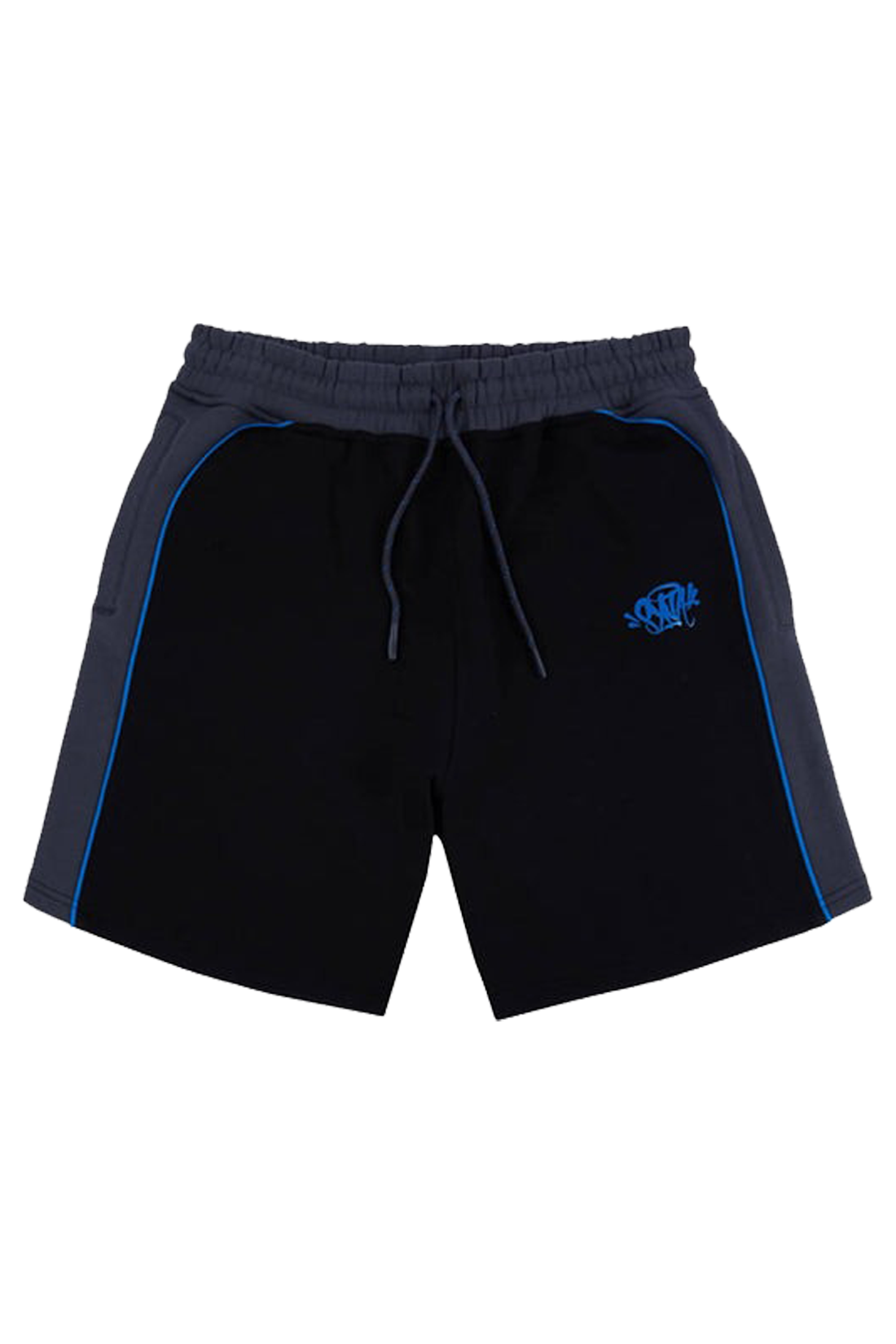 Syna-World-Team-Pipe-shorts-Black-Cobalt Blue syna world shorts